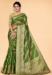 Picture of Well Formed Organza Dark Olive Green Saree