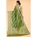 Picture of Well Formed Organza Dark Olive Green Saree