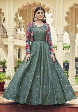 Picture of Appealing Cotton Dark Slate Grey Readymade Gown