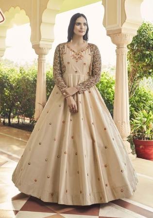 Picture of Appealing Cotton Dark Khaki Readymade Gown