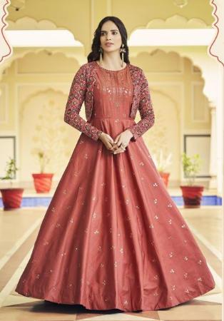 Picture of Magnificent Cotton Pale Violet Red Readymade Gown
