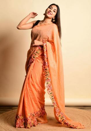 Picture of Sightly Georgette Light Salmon Saree