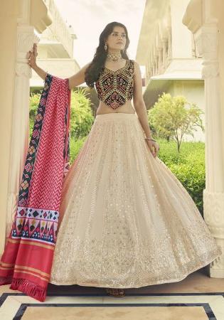 Picture of Exquisite Georgette & Silk Rosy Brown Lehenga Choli