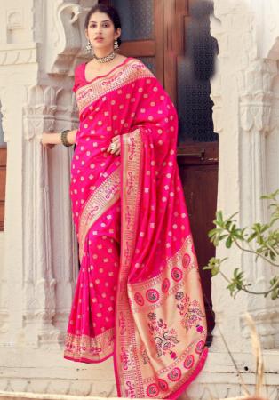 Picture of Pretty Silk Deep Pink Saree