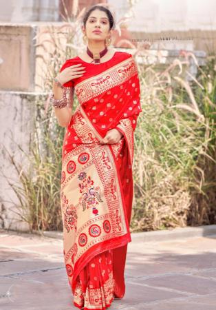 Picture of Charming Silk Red Saree