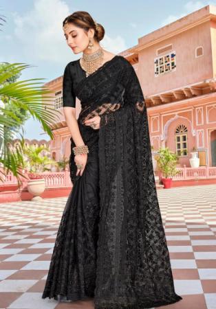 Picture of Gorgeous Net Black Saree