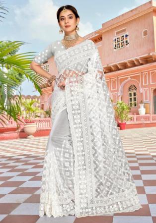 Picture of Sightly Net White Saree