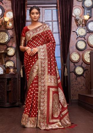 Picture of Classy Silk Saddle Brown Saree