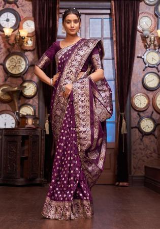 Picture of Sublime Silk Violet Saree