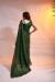 Picture of Gorgeous Georgette Dark Olive Green Saree