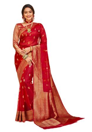 Picture of Ravishing Silk Crimson Saree