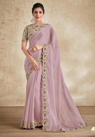 Picture of Comely Net & Organza Thistle Saree
