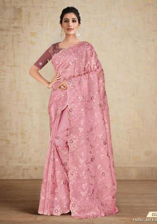 Picture of Marvelous Net & Organza Rosy Brown Saree
