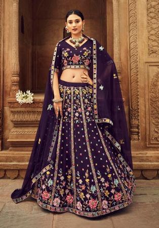Picture of Bewitching Georgette Purple Lehenga Choli