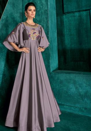 Picture of Radiant Silk Dark Grey Readymade Gown