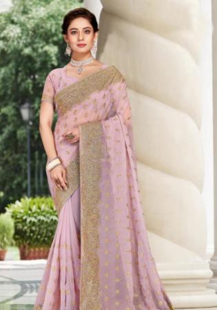 Picture of Nice Georgette Rosy Brown Saree