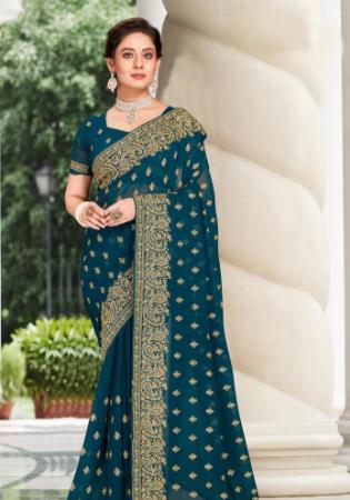 Picture of Radiant Georgette Navy Blue Saree