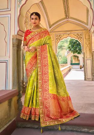 Picture of Appealing Synthetic Golden Rod Saree