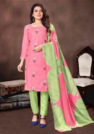 Picture of Wonderful Silk Hot Pink Straight Cut Salwar Kameez
