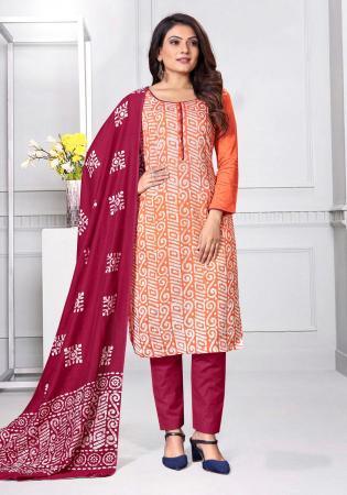 Picture of Shapely Georgette Coral Straight Cut Salwar Kameez
