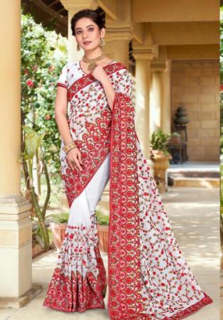 Picture of Ideal Georgette White Saree