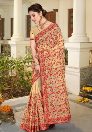 Picture of Gorgeous Georgette Burly Wood Saree