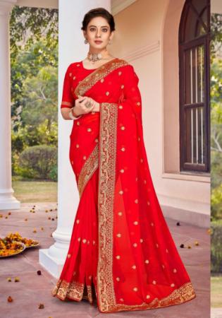 Picture of Fascinating Georgette Red Saree