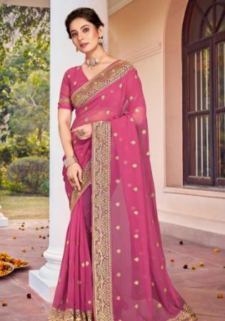 Picture of Elegant Georgette Indian Red Saree
