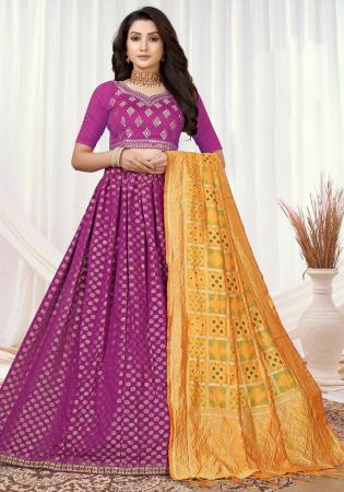 Picture of Classy Silk & Synthetic Orchid Lehenga Choli