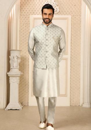 Picture of Well Formed Silk Tan Kurtas