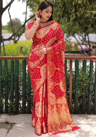 Picture of Wonderful Silk Crimson Saree