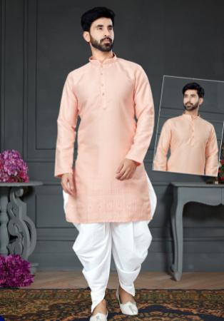 Picture of Bewitching Cotton & Silk Pale Golden Rod Kurtas