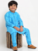 Picture of Resplendent Silk Royal Blue Kids Kurta Pyjama