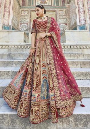 Picture of Charming Silk Indian Red Lehenga Choli