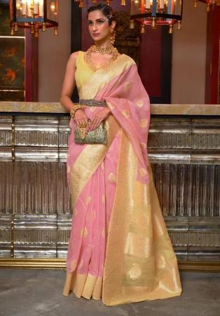 Picture of Lovely Linen Pale Violet Red Saree