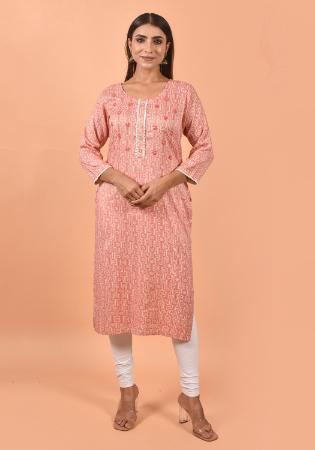 Picture of Shapely Cotton Burly Wood Kurtis & Tunic
