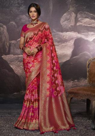 Picture of Pleasing Chiffon Rosy Brown Saree