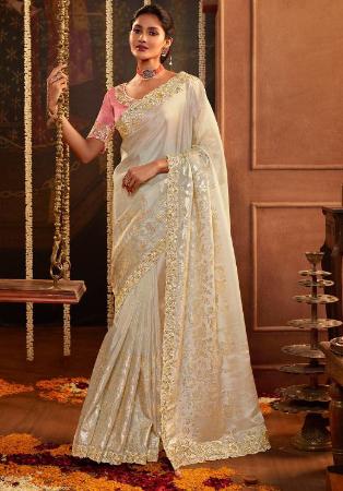 Narayanpet Silk Off White Saree With Pink Border-totobed.com.vn