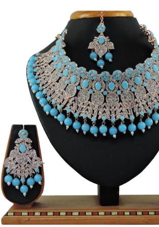 Picture of Delightful Steel Blue Necklace Set