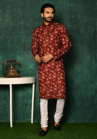 Picture of Excellent Cotton Indian Red Kurtas