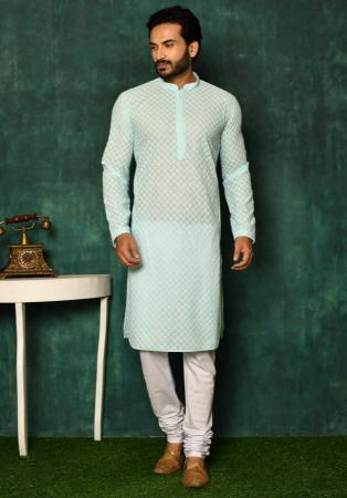 Picture of Well Formed Cotton Off White Kurtas