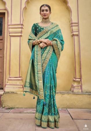 Picture of Stunning Silk Dark Cyan Saree