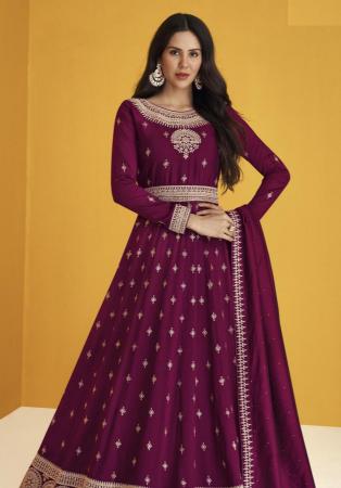 Picture of Exquisite Georgette Purple Anarkali Salwar Kameez