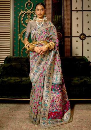 Picture of Fascinating Satin Rosy Brown Saree