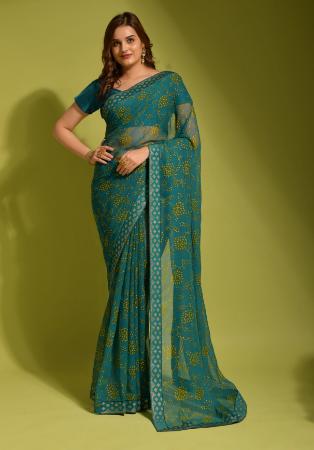 Picture of Fascinating Chiffon Midnight Blue Saree