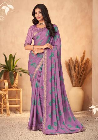 Picture of Beautiful Georgette & Silk Rosy Brown Saree