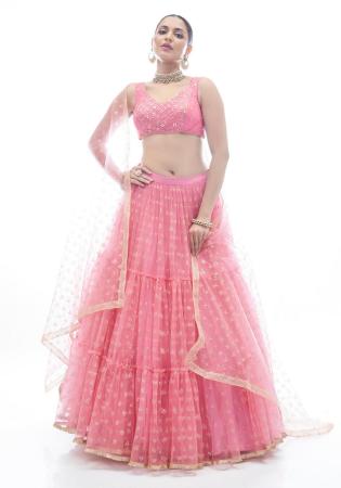 Picture of Alluring Silk Pale Violet Red Lehenga Choli