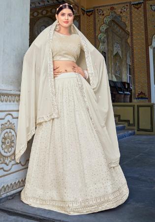 Picture of Well Formed Georgette Off White Lehenga Choli