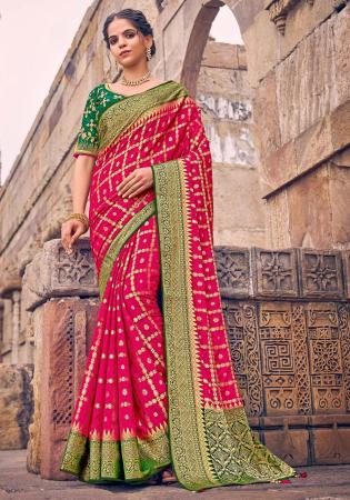 Picture of Gorgeous Georgette Fire Brick Saree
