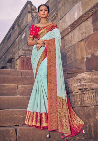 Picture of Fascinating Georgette Light Steel Blue Saree
